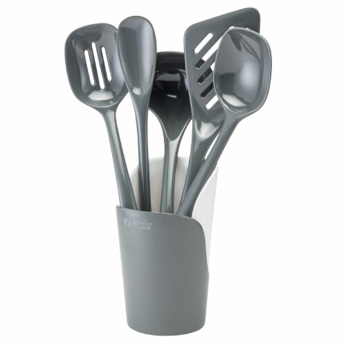 Hutzler Melamine Utensils and Crock Set - Gray Perspective: front