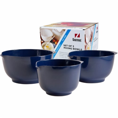 Gourmac Set of Melamine Mixing Bowls - Cobalt Blue Perspective: front