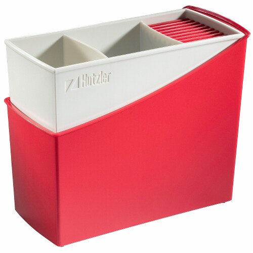 Hutzler Cutlery Flatware Caddy - Red Perspective: front