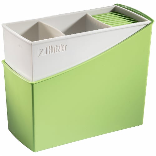 Hutzler Cutlery Caddy - Green Perspective: front