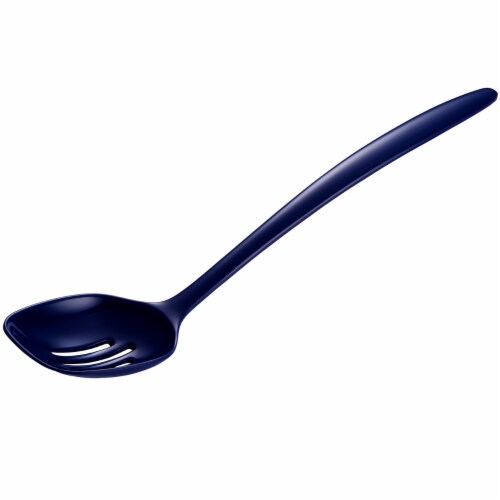 Hutzler Melamine Slotted Spoon - Cobalt Blue Perspective: front