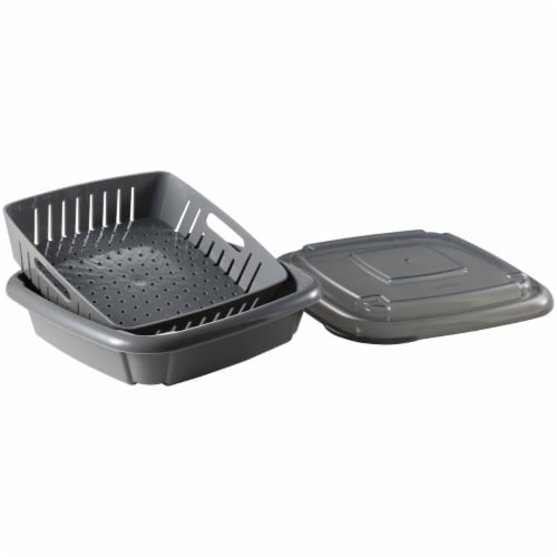 Hutzler Bitty Box Berry Keeper, 9-Ounce, Gray Perspective: front
