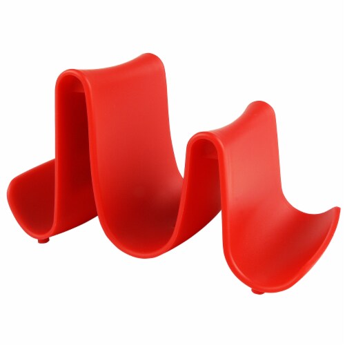 Hutzler Compact Pot Lid Stand, Red Perspective: front