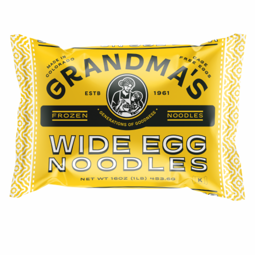 Grandma's Frozen Wide Egg Noodles Perspective: front