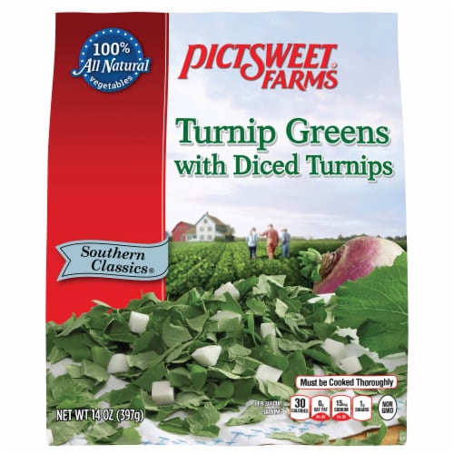 Pictsweet® Farms Southern Classics® Frozen Turnip Greens & Diced Turnips Perspective: front