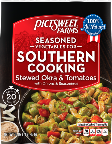 Pictsweet Farms Southern Cooking Seasoned Stewed Okra & Tomatoes Perspective: front