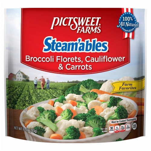 Pictsweet Farms® Steam'ables® Farm Favorites Frozen Broccoli Florets Cauliflower & Carrots Perspective: front