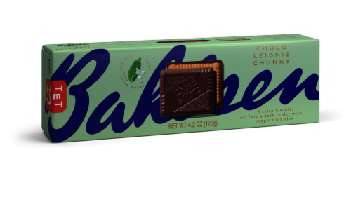 Bahlsen Choco Leibniz Chunky Mint Biscuit Perspective: front