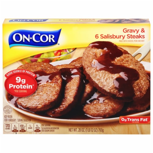 On-Cor Traditionals Family Size Gravy & Salisbury Steaks Frozen Meal Perspective: front