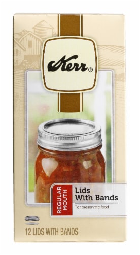 Kerr® Regular Mouth Food Preservation Lids with Bands Perspective: front