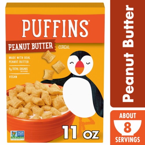 Puffins Peanut Butter Cereal Perspective: front