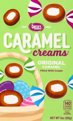 Goetze's Caramel Creams Easter Theater Box Candy Perspective: front
