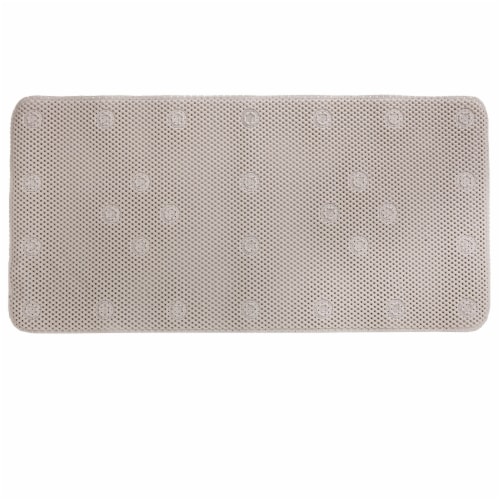 SlipX Solutions 15 x 27 Large Light Gray Rubber Safety Microban Bath Mat