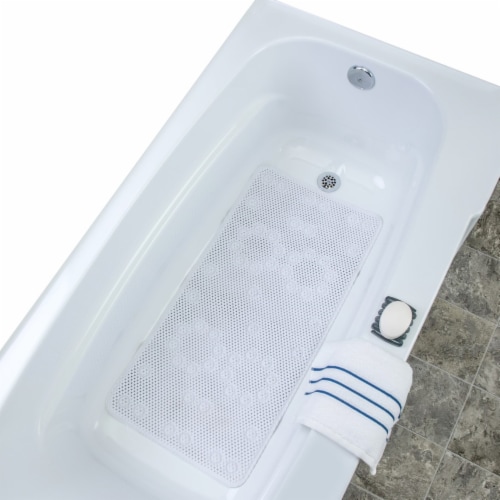 SlipX Solutions Deluxe Comfort Foam Bath Mat - White Perspective: front