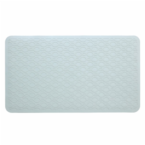 SlipX Solutions Rubber Safety Microban Bath Mat - Light Gray Perspective: front