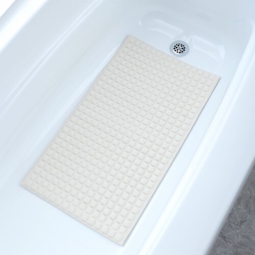 Rubber Non-slip Square Shower Mat With Microban White - Slipx