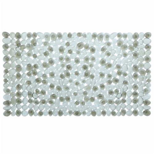 SlipX Solutions Pebble Bath Mat - Gray Perspective: front
