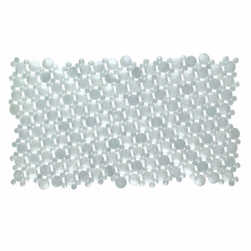 SlipX Solutions Burst of Bubbles Bath Mat - Pearl White Perspective: front