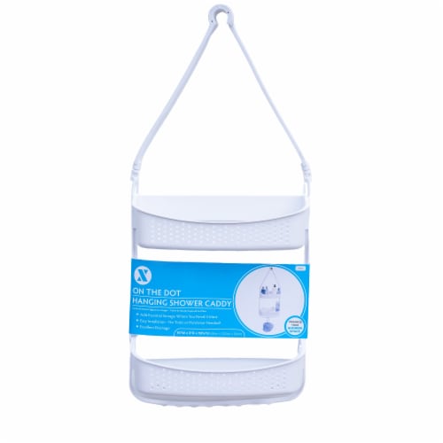 SlipX Solutions Hanging Shower Caddy - White Perspective: front