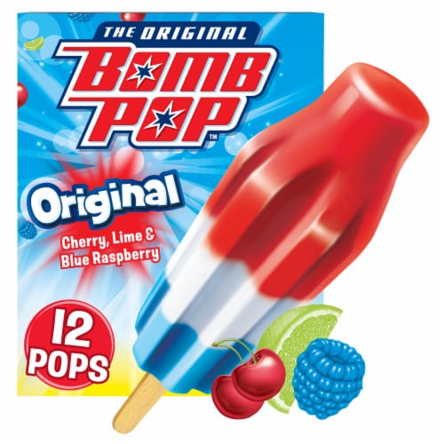 Bomb Pop® Original Cherry Lime & Blue Raspberry Flavor Ice Pops 12 Pack