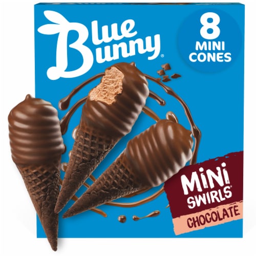Blue Bunny Mini Swirls Chocolate Frozen Dessert Perspective: front