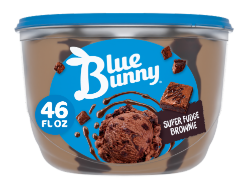 Blue Bunny Super Fudge Brownie® Frozen Dairy Dessert Tub Perspective: front