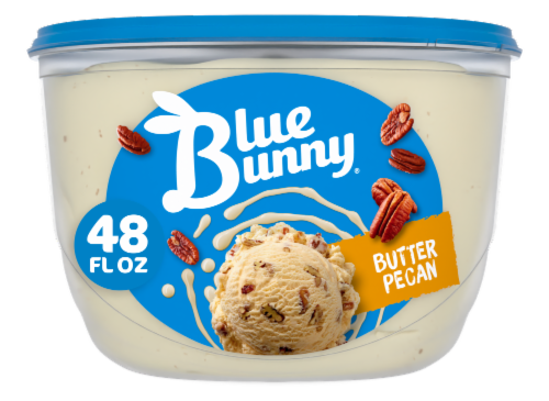Blue Bunny Butter Pecan Frozen Dairy Dessert Tub Perspective: front