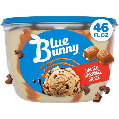 Blue Bunny Salted Caramel Craze Frozen Dairy Dessert Tub Perspective: front