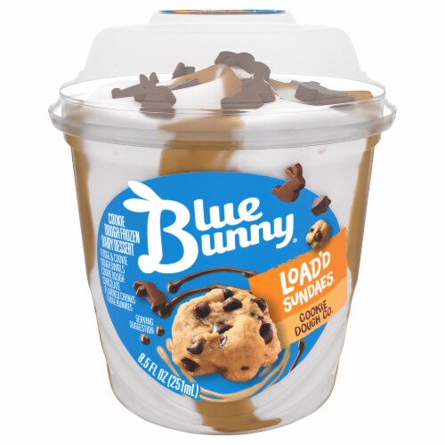 Blue Bunny® Load'd Sundaes Cookie Dough Frozen Dessert Cup Perspective: front