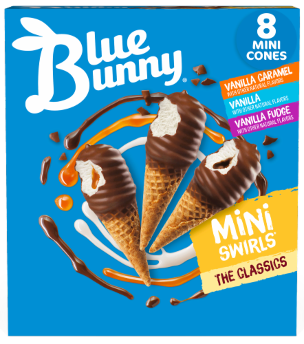 Blue Bunny® Mini Swirls® Classic Cones Variety Pack Perspective: front