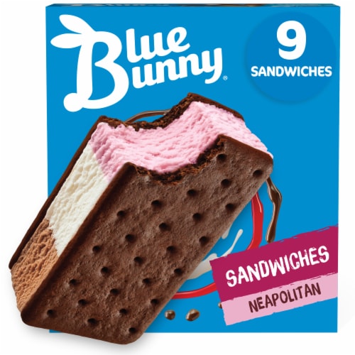 Blue Bunny Neapolitan Frozen Dessert Sandwich Perspective: front