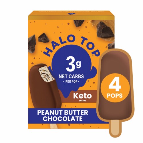 Halo Top® Keto Peanut Butter Chocolate Ice Cream Pops Perspective: front