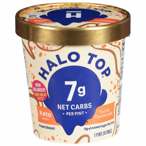 Halo Top Turtle Cheesecake Keto Ice Cream Perspective: front