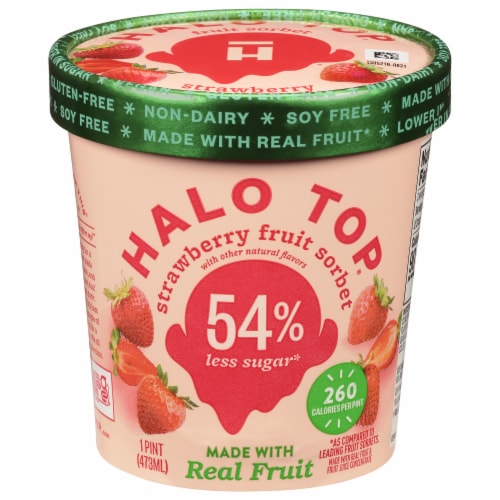 Halo Top® Strawberry Fruit Sorbet Perspective: front