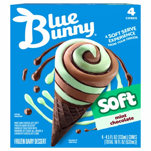 Blue Bunny® Mint Chocolate Twist Cones Perspective: front