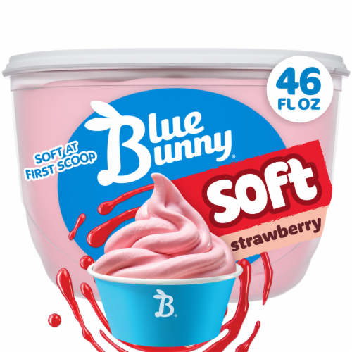 Blue Bunny Soft Strawberry Flavored Frozen Dairy Dessert Perspective: front