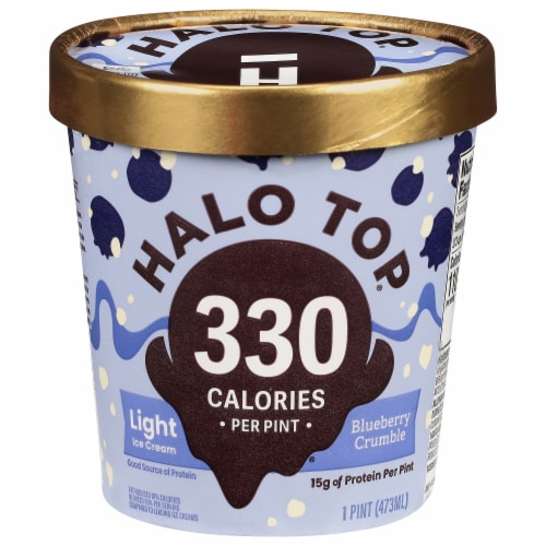 Halo Top Blueberry Crumble Light Ice Cream Perspective: front