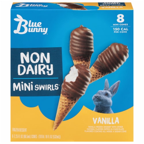 Blue Bunny® Mini Swirls® Vanilla Non Dairy Mini Cones Perspective: front