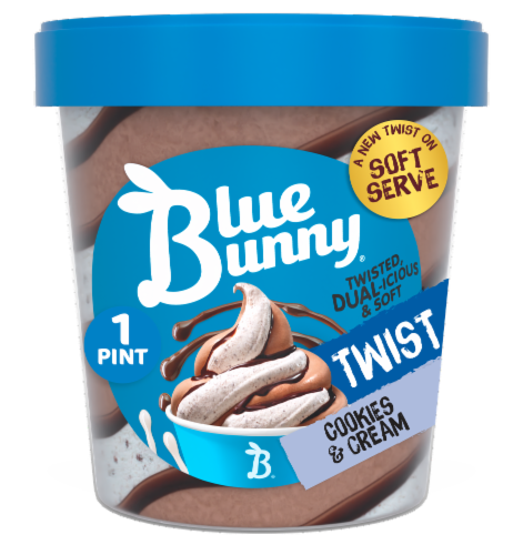 Blue Bunny Soft Chocolate Cookies and Cream Frozen Dessert Perspective: front