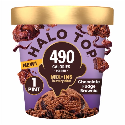 Halo Top Chocolate Fudge Brownie Light Ice Cream Perspective: front