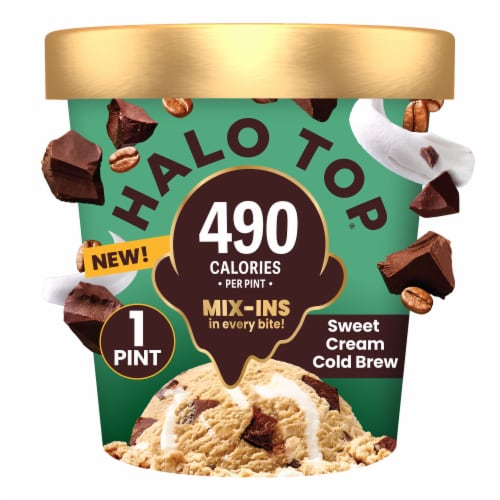 Halo Top Sweet Cream Cold Brew Light Ice Cream Perspective: front