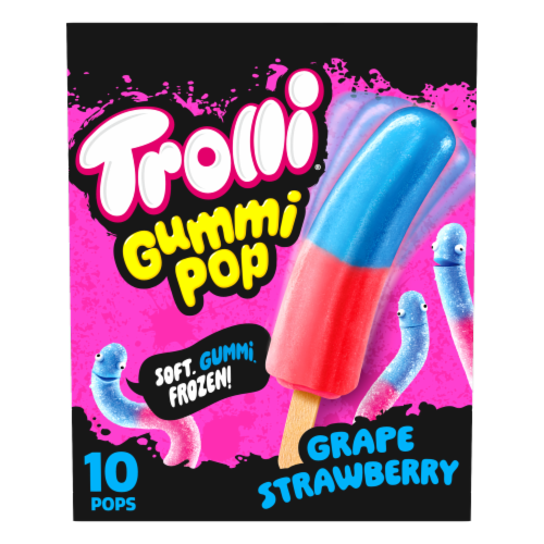 Trolli Grape Strawberry Frozen Gummi Pops Perspective: front
