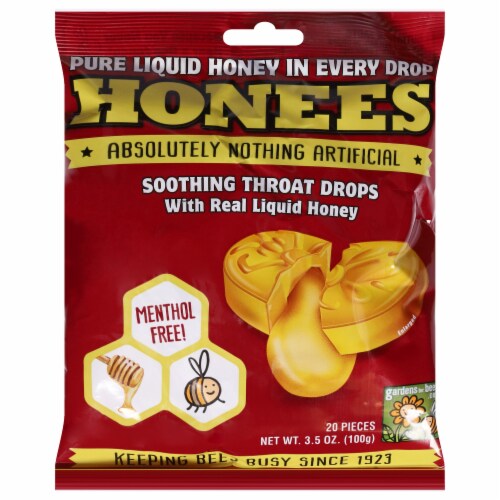 Honees® Honey Throat Drops Perspective: front