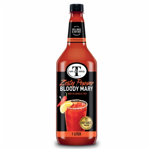 Mr & Mrs T Fiery Pepper Bloody Mary Mix Prepared Cocktails Perspective: front