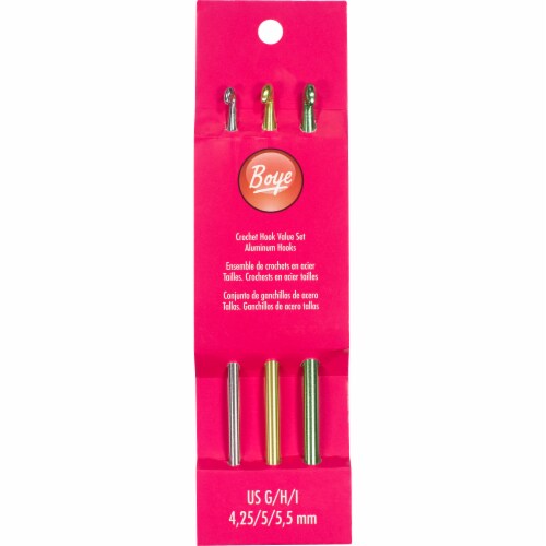 Boye Aluminum Crochet Hook Set Perspective: front