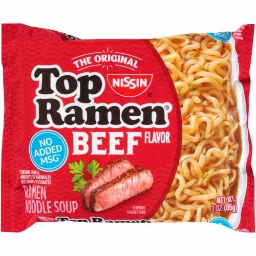 Top Ramen® Beef Flavor Ramen Noodle Soup Perspective: front