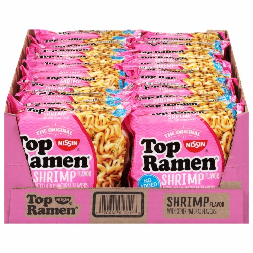 Nissin Top Ramen Shrimp Flavor Perspective: front