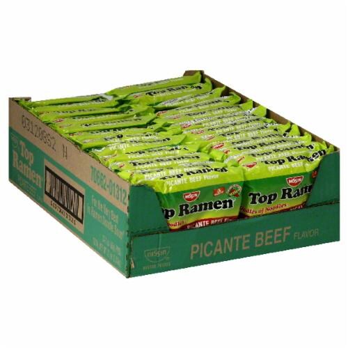 Nissin Top Ramen Picante Beef Perspective: front