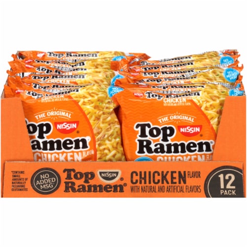 Nissin® Top Ramen® Chicken Flavor Ramen Noodle Soup Packs Perspective: front