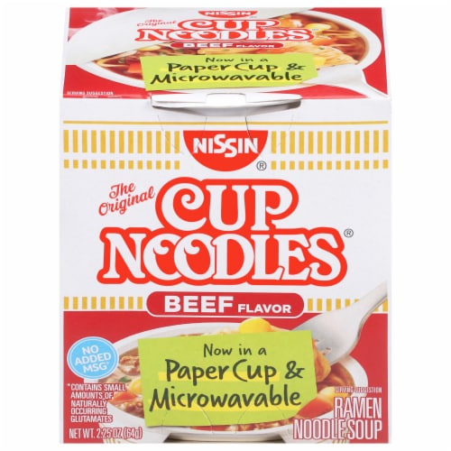 Nissin Cup Noodles Beef Flavor Ramen Noodle Soup, 2.25 oz - Baker's